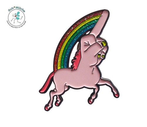 Anstecker regenbogen einhorn - regenbogen,