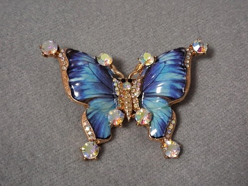 Schmuck brosche emaille - emaille, blau