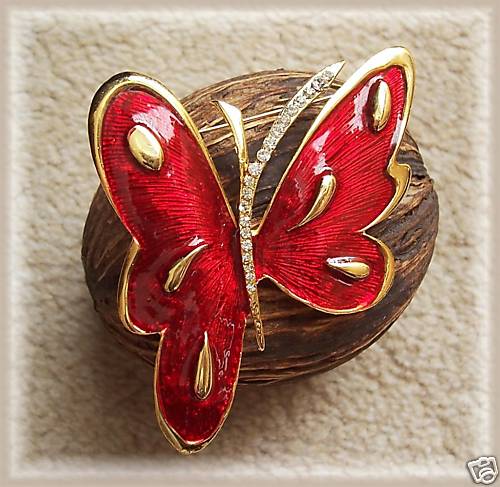 Brosche schmetterling rot - brosche,
